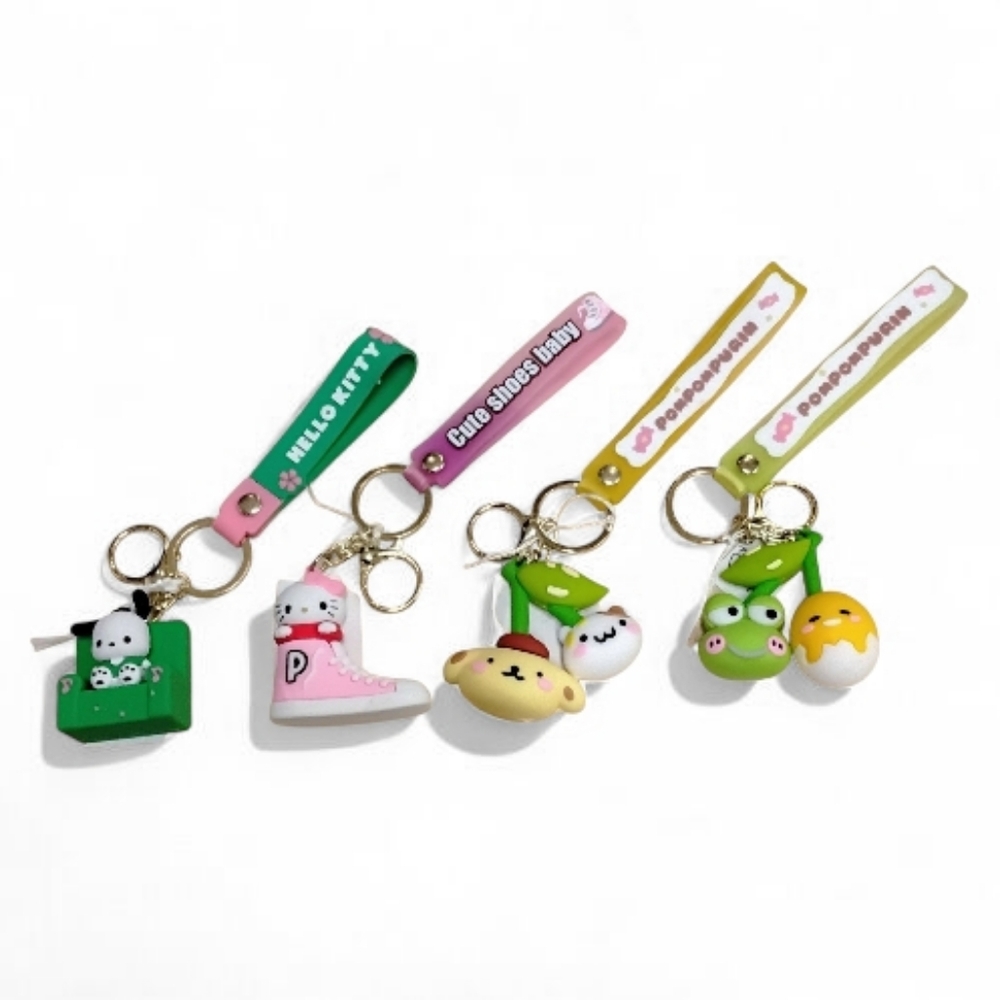 Sanrio Pompompurin Hello Kitty Kuromi Bean Sprouts Keychain Pendant Set Of 4
